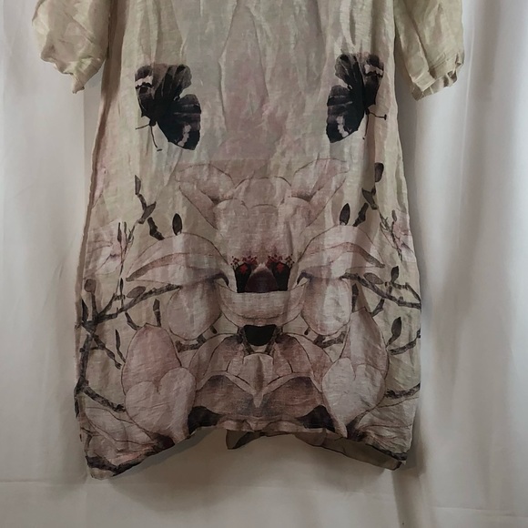 Elenyun Silk/Linen sheer floral half sleeve button front jacket M - Picture 12 of 16